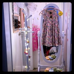 Mini Lindy mauve with floral rose pattern gown